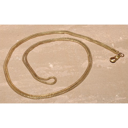 89 - A 19th century pinchbeck muff chain, 63cm drop