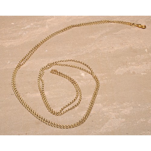 90 - A 19th century pinchbeck muff chain, 74cm drop