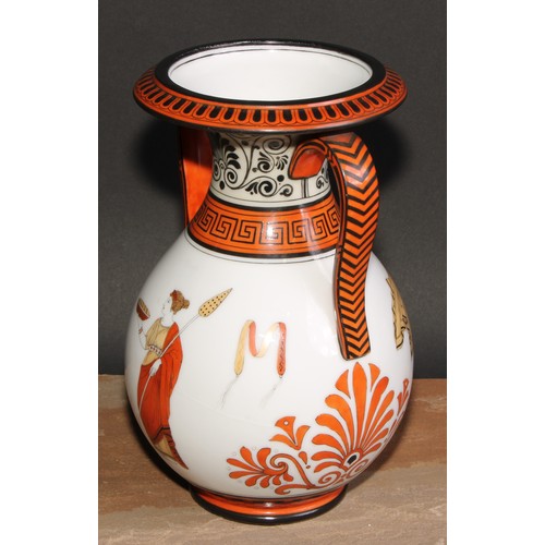 59 - A 19th century Grecian Revival two-handled ovoid vase, decorated after the Antique in the Grand Tour... 