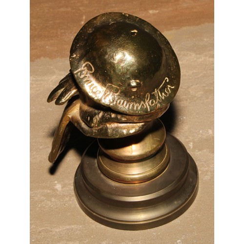 510 - Automobilia - a brass car mascot, of World War I interest, cast after Bruce Bairnsfather (1887 - 195... 