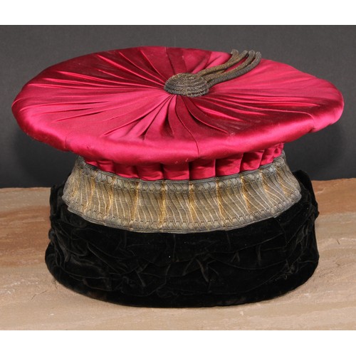 584 - Historic Costume and Textiles - Judicial History - a late 19th century French judge's hat, 25cm diam... 