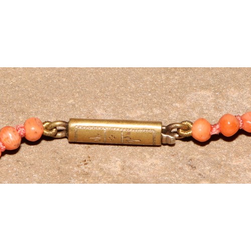 200 - A coral bead necklace, 19.5cm drop