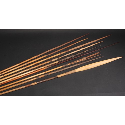 821 - A collection of Papua New Guinea bamboo spears, the longest 135cm (9)