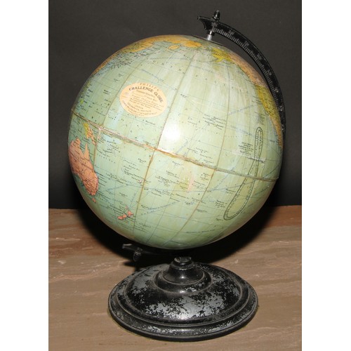 474 - An early-mid 20th century 10 inch Philips Challenge Globe, numbered 2615, metal bracket and base, 36... 