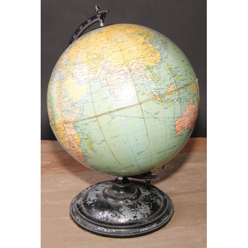 474 - An early-mid 20th century 10 inch Philips Challenge Globe, numbered 2615, metal bracket and base, 36... 