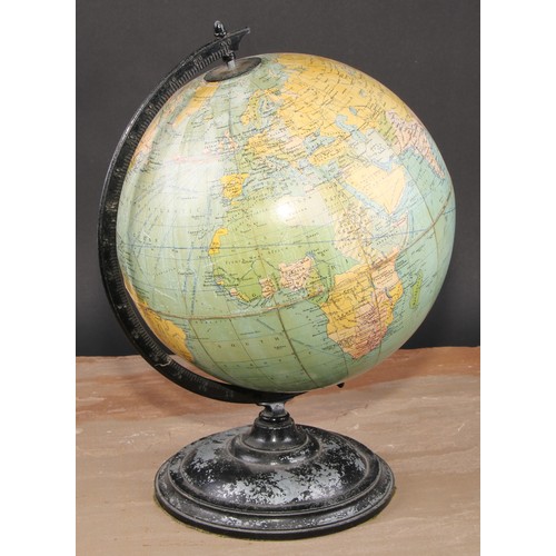 474 - An early-mid 20th century 10 inch Philips Challenge Globe, numbered 2615, metal bracket and base, 36... 