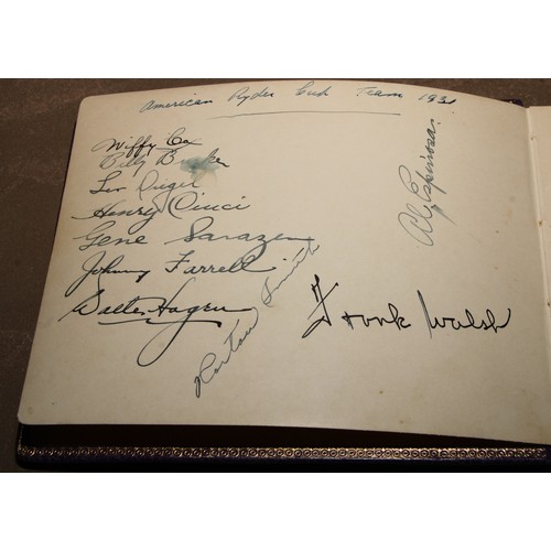 955 - Autographs - Sport - Golf - an autograph album, golfers,  American Ryder Cup Team, 1931, British Ryd... 