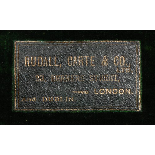 755 - A flute, by  Rudall Carte & Co Ltd, London, plated keys, no.4645, 67.5cm long, cased