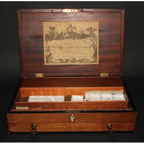 254 - A large George III mahogany and marquetry artist’s box, by T Reeves & Son, No.80 Holborn Bridge, Lon... 