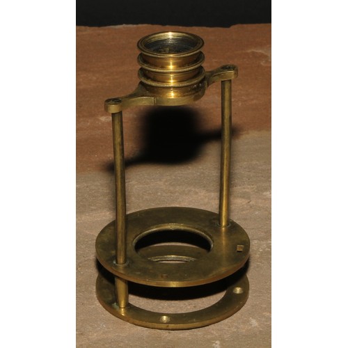 717 - A George III lacquered brass travelling pocket field microscope, by J Bleuler, No.27 Ludgate Street,... 