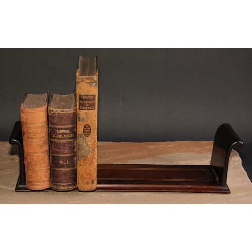 66 - A 19th century Irish Killarney yew and arbutus wood book stand, outlined with boxwood stringing and ... 