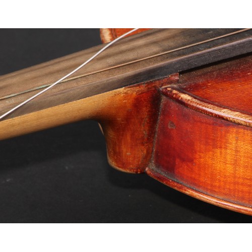 757 - A violin, by Neuner & Hornsteiner, Mittenwald in Bayern, paper label, the two-piece back 36cm long e... 