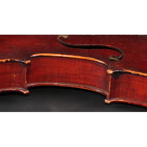 757 - A violin, by Neuner & Hornsteiner, Mittenwald in Bayern, paper label, the two-piece back 36cm long e... 