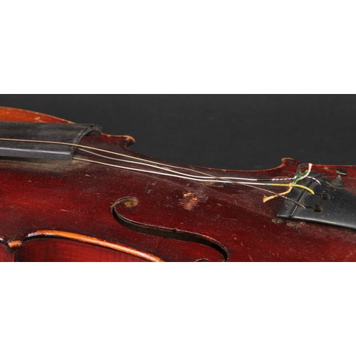 757 - A violin, by Neuner & Hornsteiner, Mittenwald in Bayern, paper label, the two-piece back 36cm long e... 