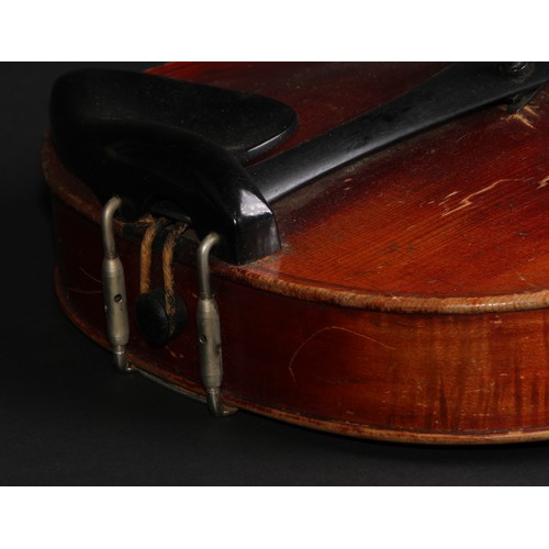 757 - A violin, by Neuner & Hornsteiner, Mittenwald in Bayern, paper label, the two-piece back 36cm long e... 