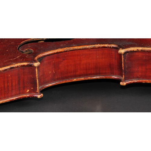 757 - A violin, by Neuner & Hornsteiner, Mittenwald in Bayern, paper label, the two-piece back 36cm long e... 