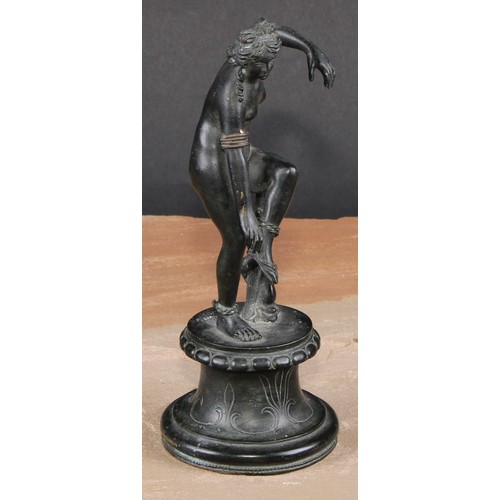 595 - Italian Grand Tour School (19th/early 20th century), a dark patinated bronze, Aphrodite, after an an... 