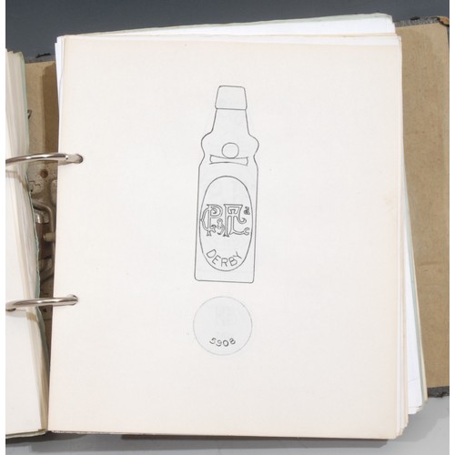 957 - Bottle Collecting - Breweriana - Advertising - an interesting folio of drawings and images relating ... 