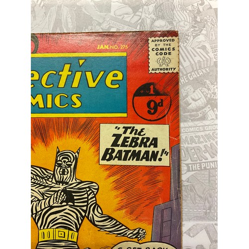 1063 - Detective Comics #275 (1960). 1st appearance of Zebra-Man (Zebra Batman). Silver age DC comic. Artwo... 