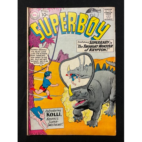 1085 - Superboy #86-91 (1961). 1st appearance of Pete Ross, and Mon-El. Silver age DC Comics. (5).