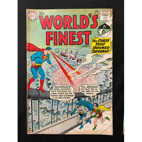 1087 - World’s Finest Comics #105, 106, 113-125, 117. (1959-1961). Includes 1st appearance of Miss Arrowett... 