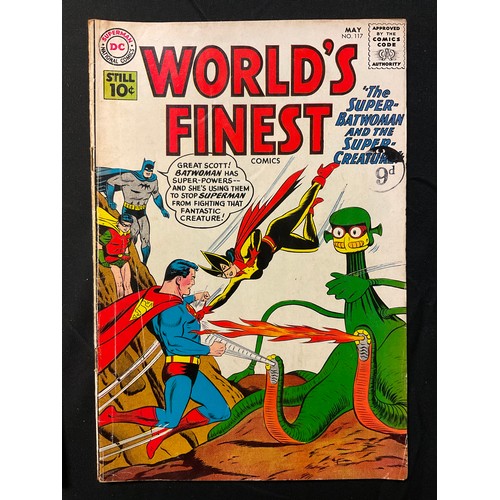 1087 - World’s Finest Comics #105, 106, 113-125, 117. (1959-1961). Includes 1st appearance of Miss Arrowett... 