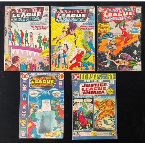 1093 - Justice League of America #19, #23, #31, #103, #115. (1963-1975). Silver age DC Comics. (5)