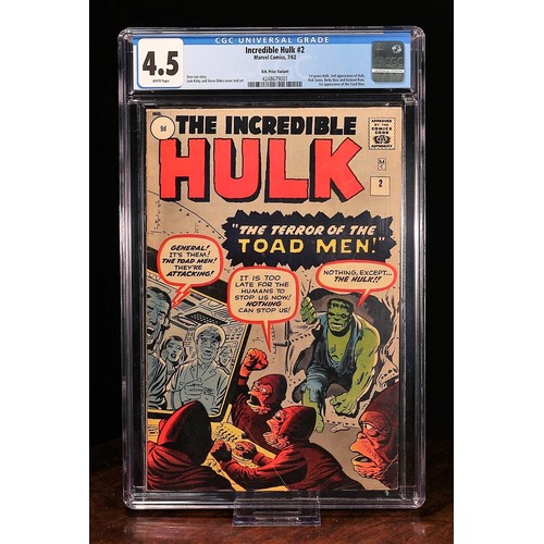 1096 - Incredible Hulk #2 (1962) CGC Graded 4.5. 2nd appearance of the Incredible Hulk, 1st time he appears... 