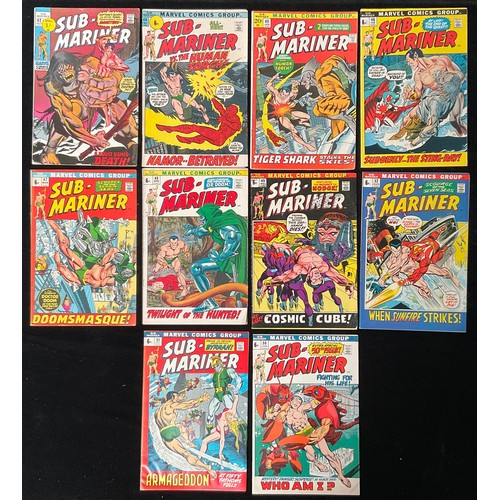 1104 - Sub-Mariner #42-52 (1971-1972) missing #43. Marvel comics. Battle between Dr. Doom and Namor, 1st ap... 