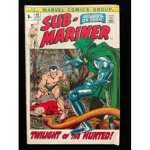 1104 - Sub-Mariner #42-52 (1971-1972) missing #43. Marvel comics. Battle between Dr. Doom and Namor, 1st ap... 