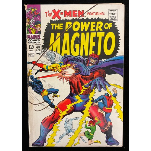 1121 - X-Men #43-44, 46-47 (1968) 1st appearance of Red Raven, Origin of Ice Man. Silver age Marvel comics.... 