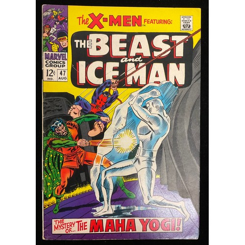 1121 - X-Men #43-44, 46-47 (1968) 1st appearance of Red Raven, Origin of Ice Man. Silver age Marvel comics.... 