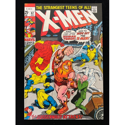 1125 - X-Men #67-74 (1970-72) X-Men reprints begin, mostly cents copies. Silver age Marvel Comics. (8).