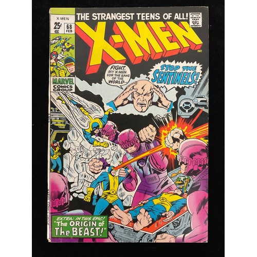 1125 - X-Men #67-74 (1970-72) X-Men reprints begin, mostly cents copies. Silver age Marvel Comics. (8).