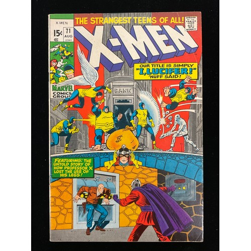 1125 - X-Men #67-74 (1970-72) X-Men reprints begin, mostly cents copies. Silver age Marvel Comics. (8).