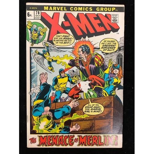 1126 - X-Men #75-82 (1972-73) reprints of early X-Men stories. Bronze Age Marvel Comics. (8).