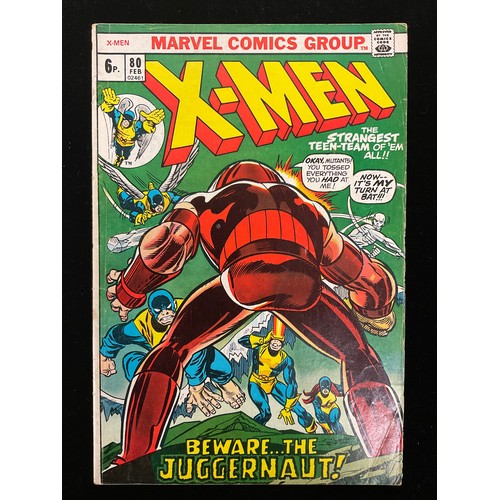 1126 - X-Men #75-82 (1972-73) reprints of early X-Men stories. Bronze Age Marvel Comics. (8).