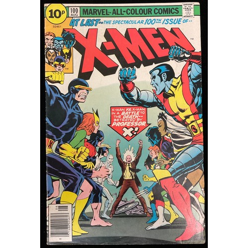 1129 - X-Men #100 (1976) Classic battle between old and new X-Men teams. Bronze Age Marvel Comic.