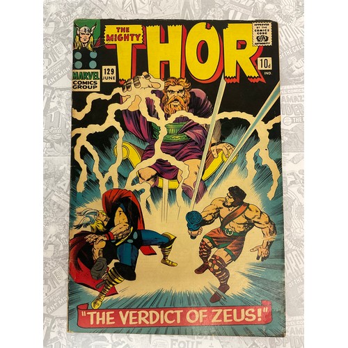 1130 - The Mighty Thor #129 (1966) 1st appearance of Ares, Hermes, Hera, etc… Key silver age Marvel Comic.