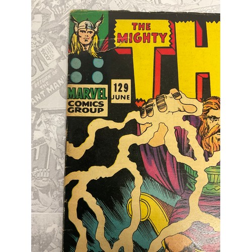 1130 - The Mighty Thor #129 (1966) 1st appearance of Ares, Hermes, Hera, etc… Key silver age Marvel Comic.