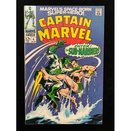 1135 - Captain Marvel #3-5, 10, 11, 13, 14 (1968-69). Gene Colan and Frank Springer artwork. Silver age Mar... 