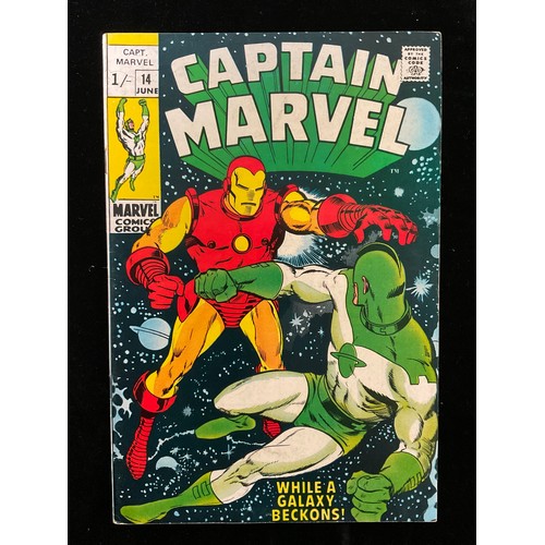 1135 - Captain Marvel #3-5, 10, 11, 13, 14 (1968-69). Gene Colan and Frank Springer artwork. Silver age Mar... 