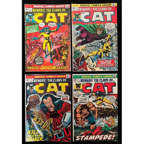 1136 - Marvel Comics - The Cat #1-4 (1972). 1st appearance and origin of The Cat, cents copies. Silver age ... 