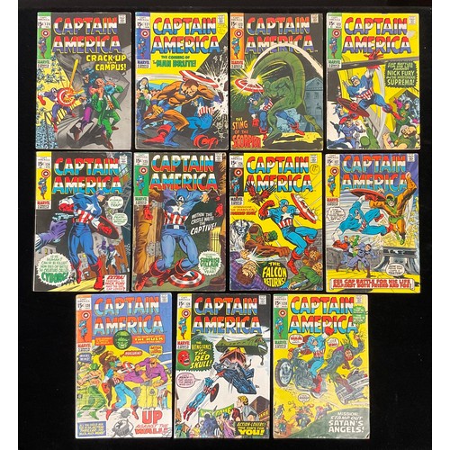 1146 - Captain America #120-130 (1969-1970). Silver age Marvel Comics, cent copies. (11)