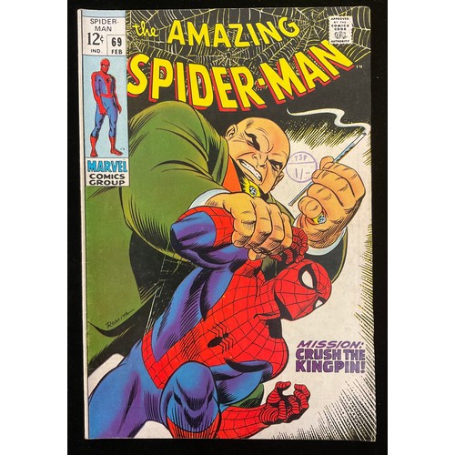 1261 - Amazing Spider-Man #68-70 (1969) 1st appearance of Vanessa Fisk. Silver Age Marvel Comics. (3)