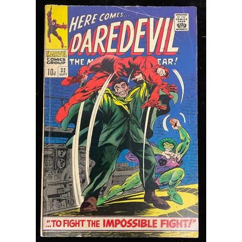 1180 - Daredevil #32-35 (1967) U.S. cent copies and UK price variants, Silver Age Marvel Comics. (4)