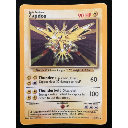 1367 - Pokémon Cards - 26 Pokémon cards including holographic Zapdos 16/102, holographic Victreebel 14/64 a... 