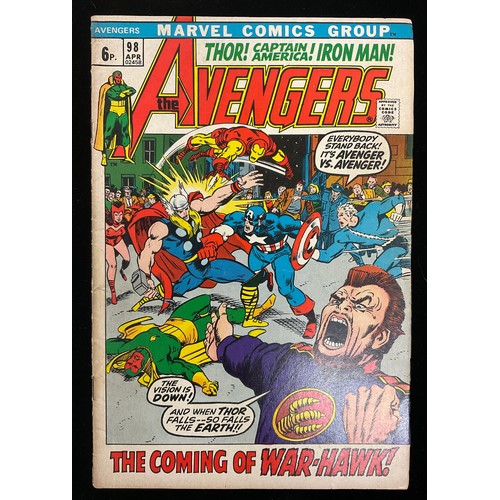 1200 - Avengers #90, 91, 94, 96, 98, 99. (1971-72) Neal Adams artwork, Bronze Age Marvel Comics (6).