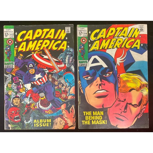 1337 - Captain America #112, #114 (1969) Written by Stan Lee, John Romita Snr artwork. Silver age Marvel Co... 