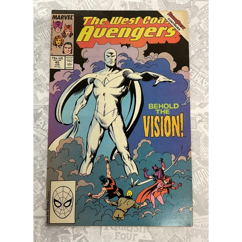 1342 - West coast avengers #45 (1989) 1st appearance of white vision. Bronze Age Marvel Comic.